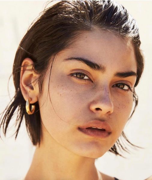 

eh34201-g16 retro simple half ring metal earrings hoop & huggie, Golden;silver