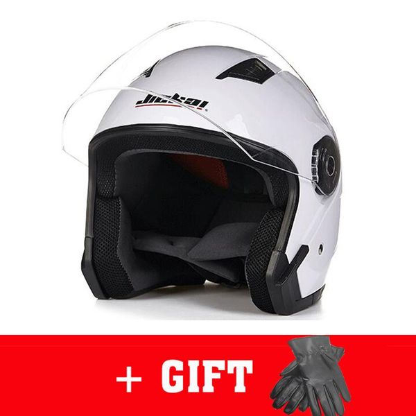 

motorcycle helmets dual lens half face helmet scooter motorbike portable men women four seasons motocicleta cascos para gloves