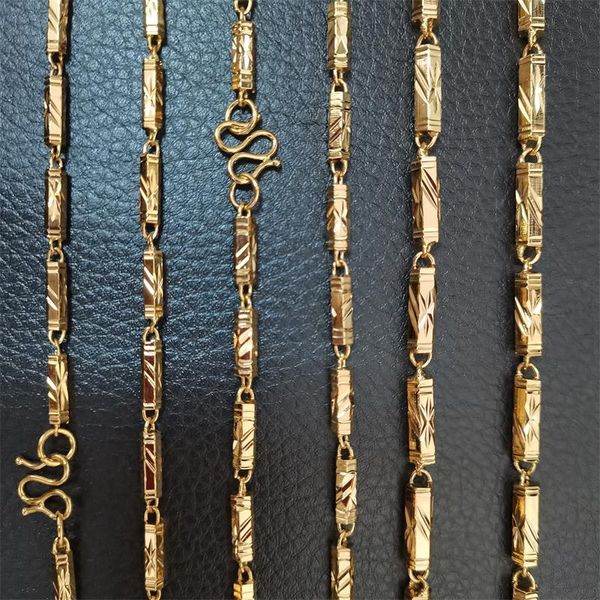 

18k gold filled mens solid chain long classic necklace jewelry 4-6mm band width 50cm 60cm 70cm length, Black