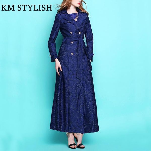 

women's trench coats lace turn-down collar vintage ultra long outwear winter autumn thickening over-the-knee luxury ol overcoat, Tan;black