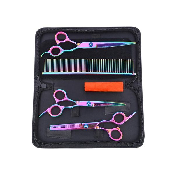 

hair scissors pet hairdressing 7-inch colorful set tools bending