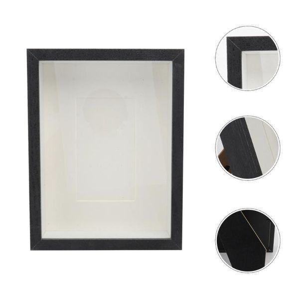 

1pc creative simple picture frame glass specimen holder dried flower black frames