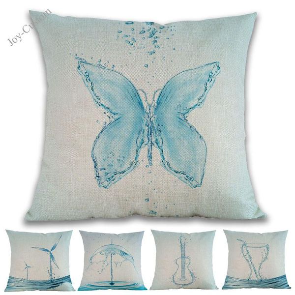 

cushion/decorative pillow creative visual art blue liquid droplets make up estheticism picture pattern throw pillowcase home sofa decorative