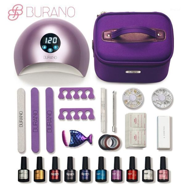 

2021 est purple gel polish nail kit set everything for manicure spark art tools1