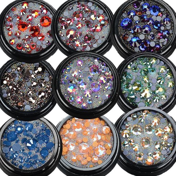 

nail art decorations 1 jar shiny nails crystal 3d rhinestones beads accessories for design, Silver;gold