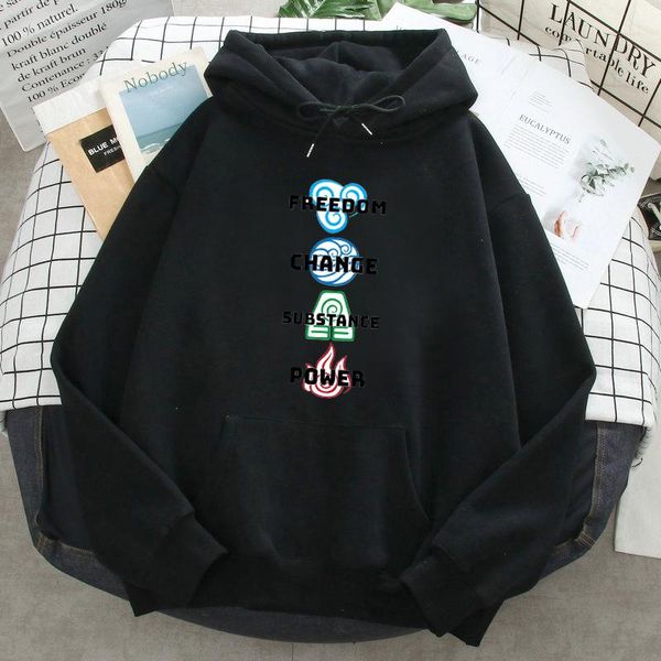 

men's hoodies & sweatshirts 2021 mann fleece avatar die last airbender-fall harajuku grafik hoody neue herbst lose streetwear, Black