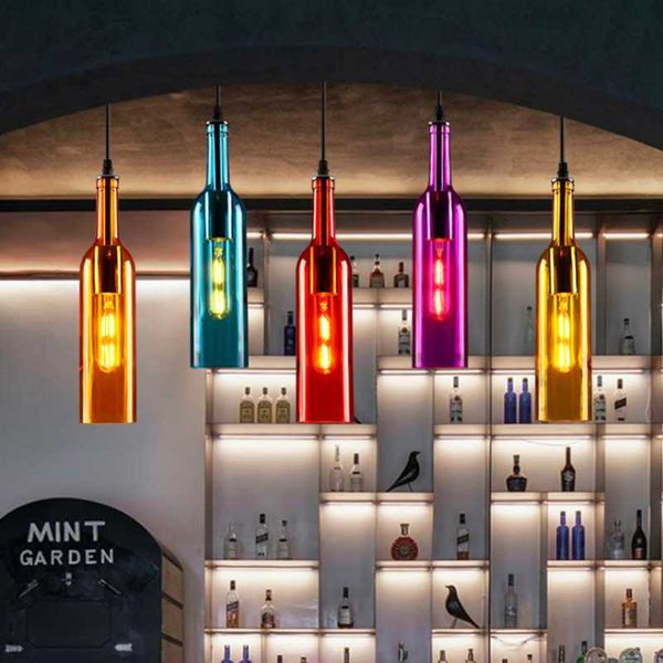 

party decoration wine bottle chandelier creative personality music restaurant bar