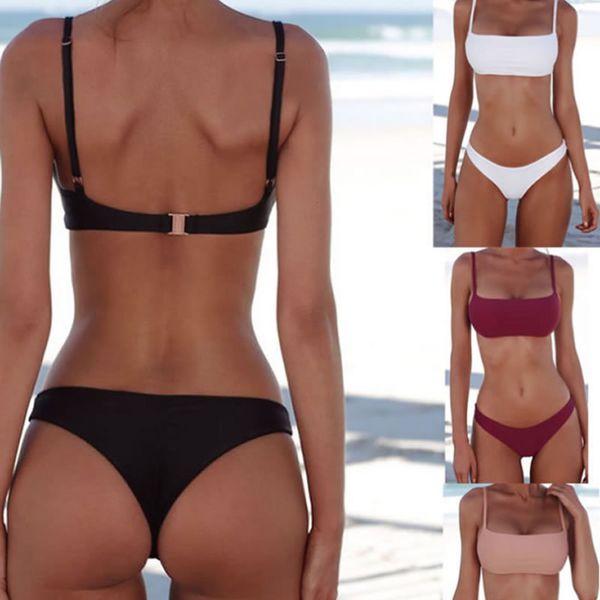 

bikini swimsuit triangl swimwear, White;black