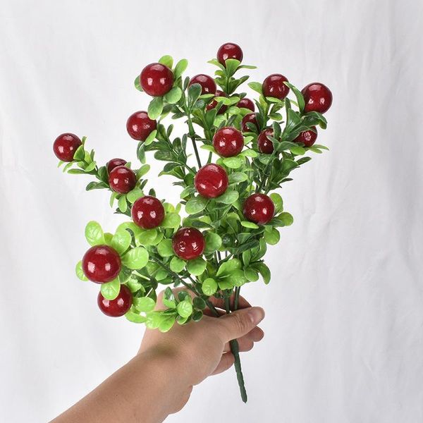 

decorative flowers & wreaths 1 brunch red lucky fruit simulation flower diy home christmas valentine's day wedding pography garden outd