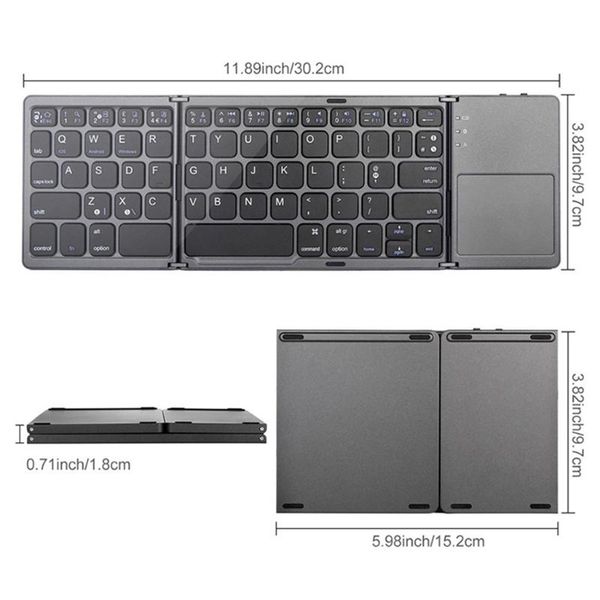 

keyboards 2.4g wireless bluetooth keyboard with touchpad foldable thin numeric keypad for windows desklappc tv box