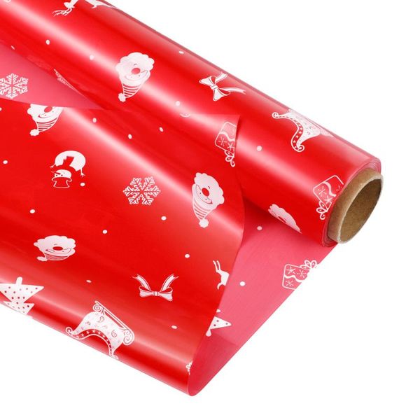 

other arts and crafts aboofan 2.5 mil christmas cellophane wrapping paper snowman xmas pattern wrap roll gift flower fruit basket