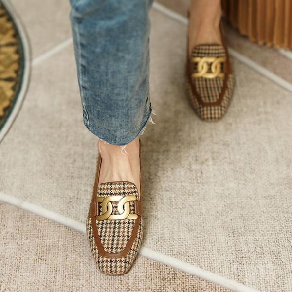 

dress shoes women party prom square heeled pumps spring/autumn basic concise cow leather brand round toe 2021 loafers woman, Black