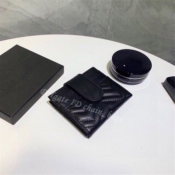 

luxury designer 2021 ss leather card purse handbag plain hardware 24k zig zag hasp fold wallet women fashion classic clutch bags handbags