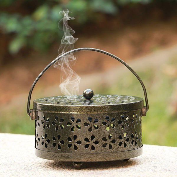 

fragrance lamps retor hollow mosquito-repellent incense burner metal coil tray box for home office pest control