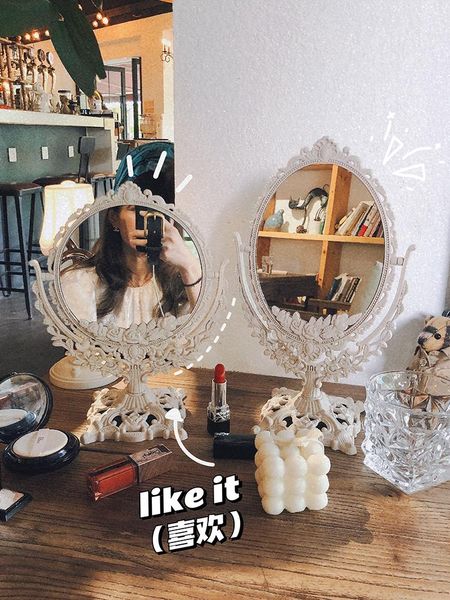 

mirrors european style retro makeup mirror desklarge household rotating princess dressing