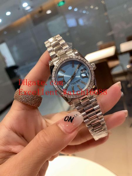 

12 sell ladies ladies watches 31 mm 279136 178273 278273 27827 diamond bezel sapphire glass asia 2813 automatic mechanical ladies wa ojk, Slivery;brown