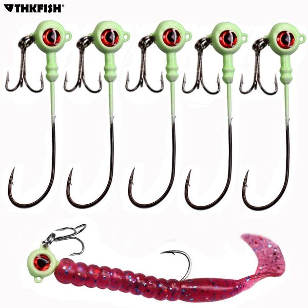 

fishing hooks 5pcs/lot jig head high-carbon steel long treble soft lures tackle