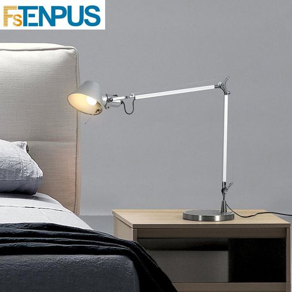 

table lamps adjustable long swing arm desk lamp modern fashion silver aluminium office reading study led clamp desklight with clip
