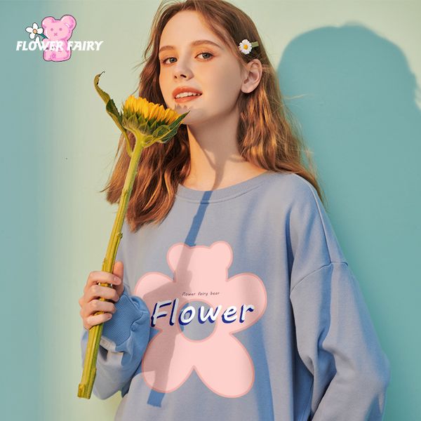 

women's hoodies & sweatshirts blue shirt for female velo autumn/winter 2021 crew lets loose superior neck student of cartoon long sleev, Black