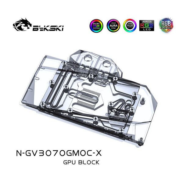 

fans & coolings bykski gpu water block for gigabyte geforce rtx 3070 gaming/vision oc 8g, with back plate watercooler ,n-gv3070gmoc-x