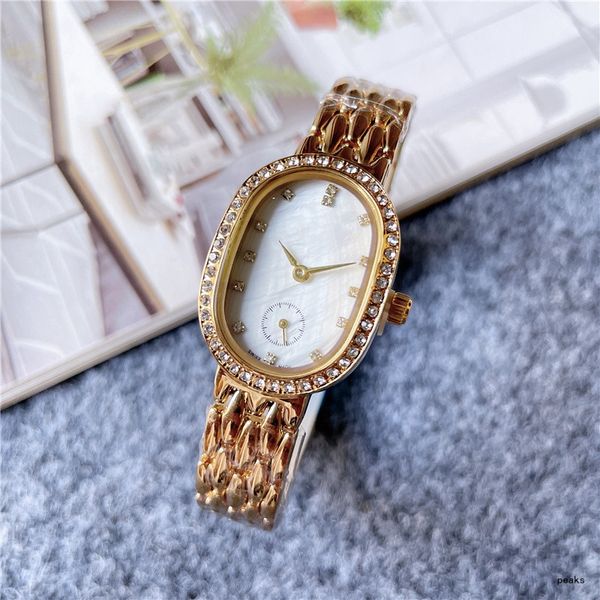 

2021 new three stitches little needle run seconds luxury womens watches quartz watch brand clock steel strap diamond women fashion accessori, Slivery;brown