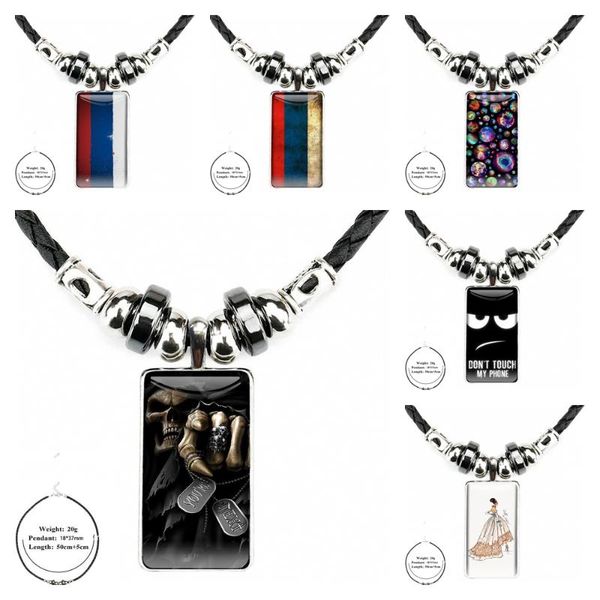 

pendant necklaces flag russia steel color glass cabochon with rectangle shaped choker black hematite necklace for wedding amazing, Silver