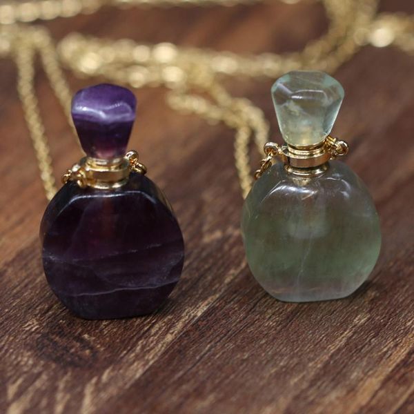 

pendant necklaces natural stone necklace chain length 60+5 cm perfume bottle is comfortable to wear for ms charm jewelry gifts 20x35mm, Silver