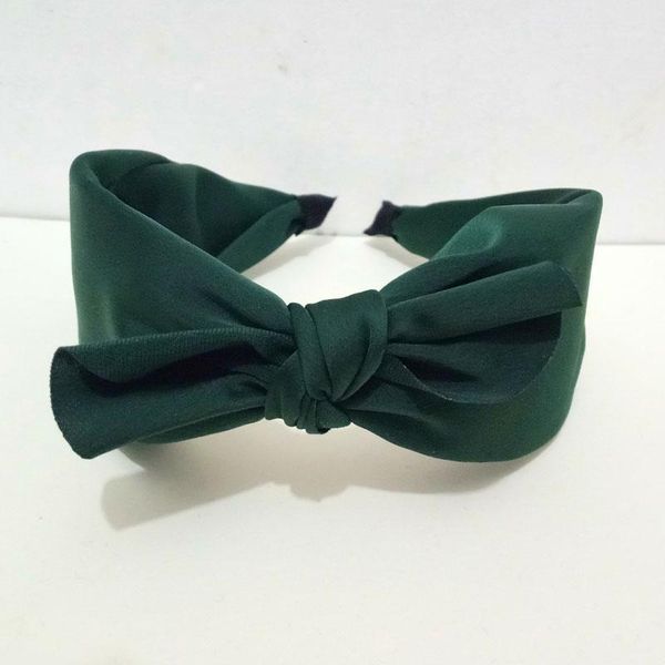

u fashion girl solid color satin bow headband hair hoop vintage retro accessories1