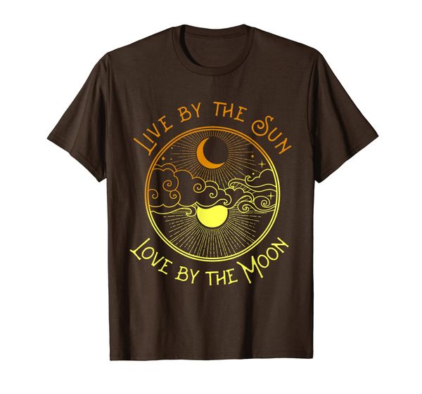 

live by the sun love by the moon t-shirt, White;black