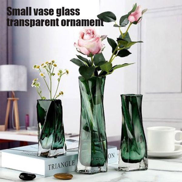 

twisted glass flower pot simple art design creative irregular crystal vase container for home plants 3 sizes dfds889 vases