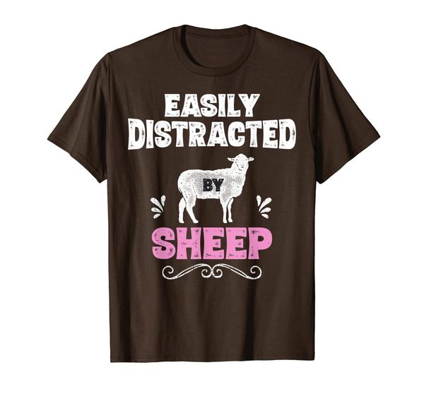 

easily distracted by sheep shirts funny farmer gifts girls, White;black