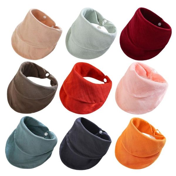 

baby infant cotton gauze bib born solid color triangle scarf feeding saliva towel bandana burp cloth boy girl shower gifts bibs & cloths