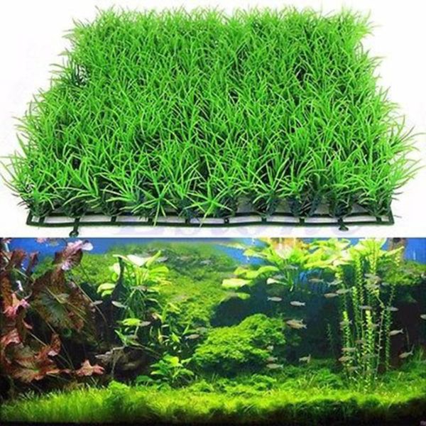 

artificial water aquatic green grass plant lawn aquarium fish tank landscape t1220 decorations