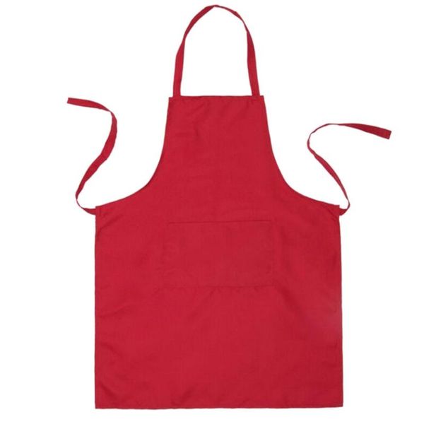 

pure color neck strap bib apron waterproof restaurant and home kitchen 60x70cm (red) aprons