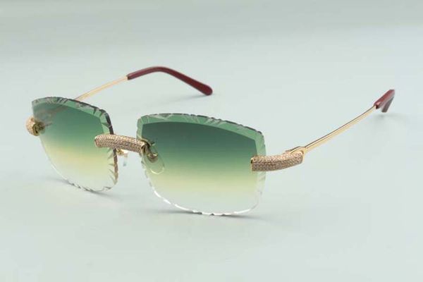 

2021 senior designers sunglasses 3524023 cutting lens micro-paved diamonds metal wires sticks glasses, size: 58-18-135mm, White;black