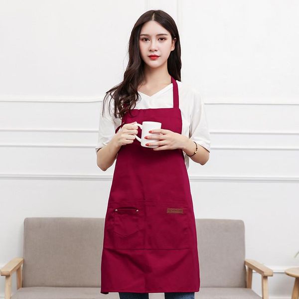 

aprons 3 colors est plain solid apron with pocket for chefs butcher kitchen cooking craft baking qw