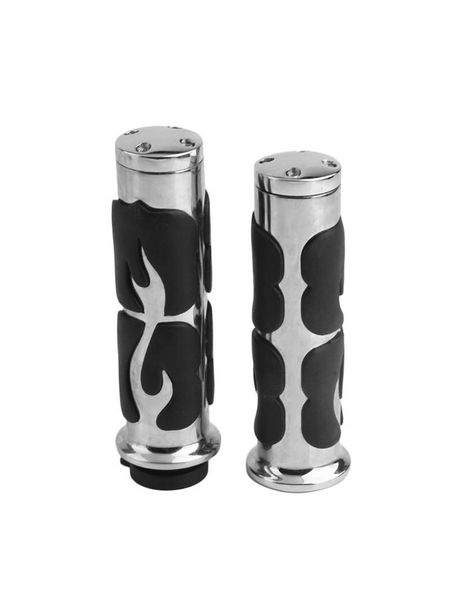 

handlebars aluminum & rubber flame hand grip motorcycle dirt pit bike handlebar