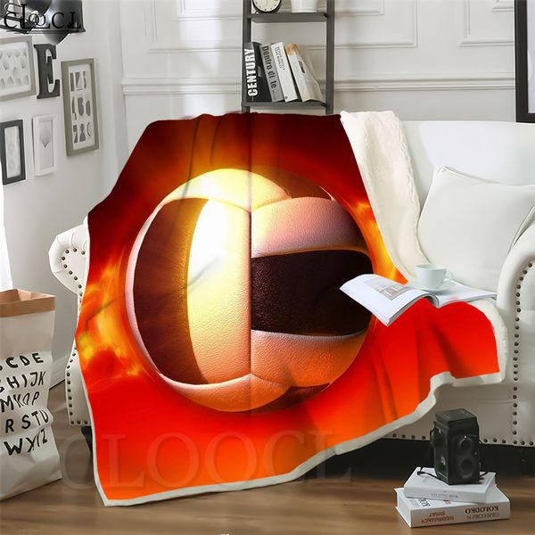 

cloocl blankets physical culture and sports volleyball 3d print casual style sofa travel throw blanket teens plush quilt