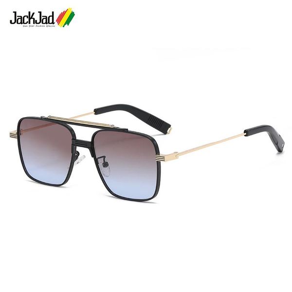 

outdoor eyewear jackjad fashion cool double bridge square style gradient sunglasses vintage classic ins brand design sun glasses shades 2a37