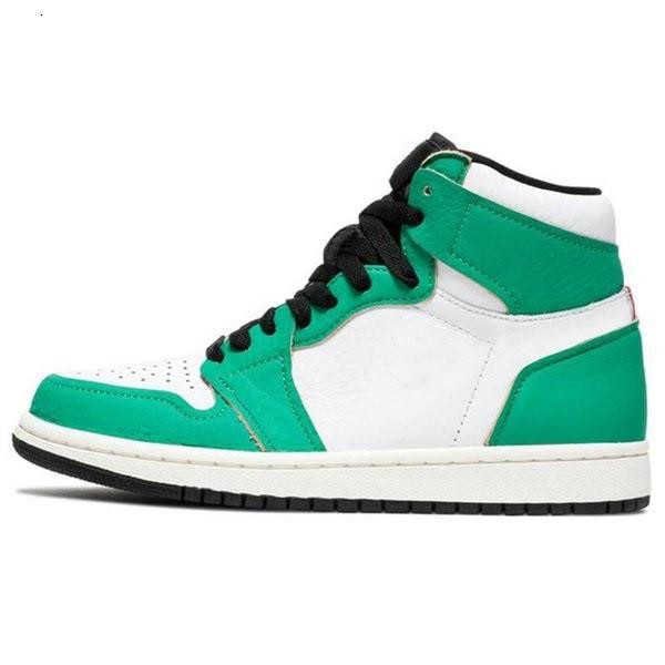 

men women basketball shoes jumpman 1 1s high lucky green sneakers original boxoqy0