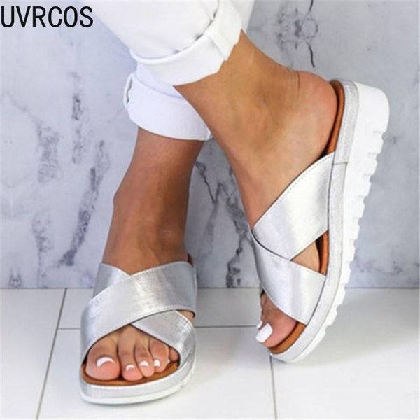 

casual women's slippers pure color simple and fashionable all-match outer wear with sponge cake bottom, Black