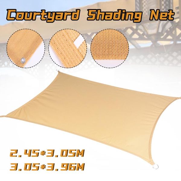 

shade outdoor sun awning canopy sail beige uv protection with 4 ropes garden yard patio lawn beach camping accessries