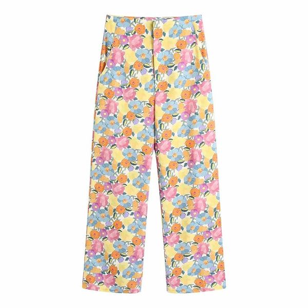 

women's pants & capris za 2021 summer clothing fashion all-match casual european and american style close-fitting elegant printed trous, Black;white
