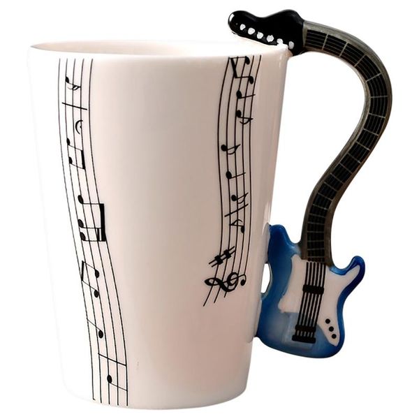 

multicolor musician's coffee mugs - 10 creative designs guitar electric heartbea ceramics mug kitchen dining tool #5