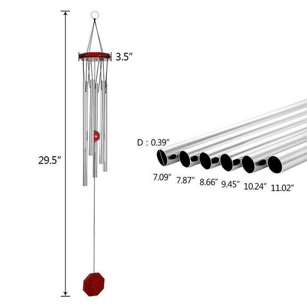 

decorative objects & figurines metal wind chimes outdoor patio porch tone 75cm decoration