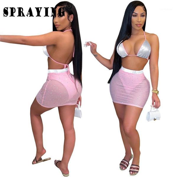 

bathing suit swimming for women 2 piece set high waisted bikini skirt swimwear bulk items wholesale lots s0787 women's, White;black