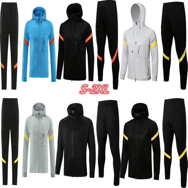 

2021 2022 tracksuit ziyech pulisic mount kante havertz werner giroud football training suits 21/22 suit survetement maillots de foot enfants, Black