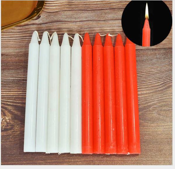 

household candle 2cm red and white lighting bar western restaurant 1.2 long pole emergency candles