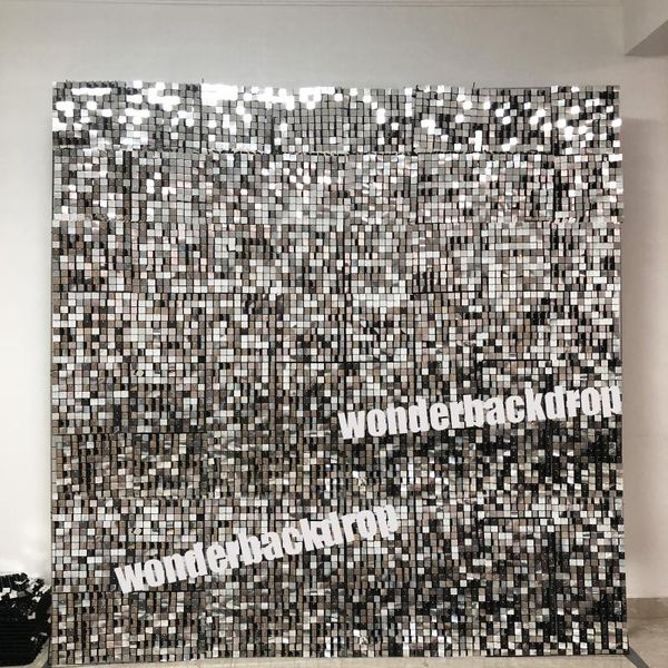 

party decoration mirro sliver 3d stick sequin wall event celebration deco pohraphy po booth backdrop