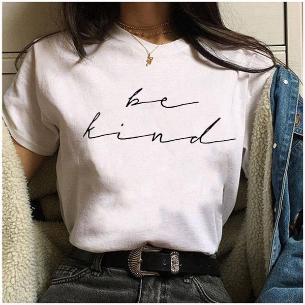 

women's t-shirt letter print t shirt women casual funny harajuku 2021 tshirt short sleeve round neck tee, White